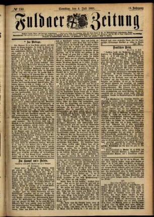 Ausgabe vom Samstag, den 04. Juli 1891.