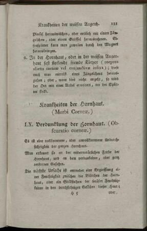 Krankheiten der Hornhaut. (Morbi Corneæ.)