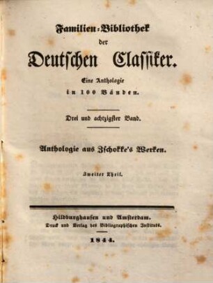 Anthologie aus Zschokke's Werken, 2