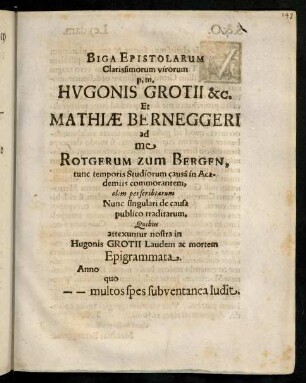 Biga Epistolarum...