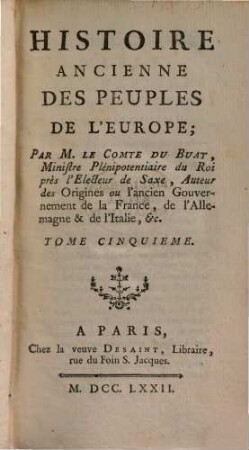 Histoire ancienne des peuples de l'Europe, 5