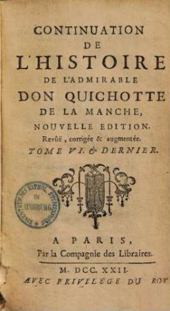 Histoire de l'admirable Don Quichotte de la Manche, 6