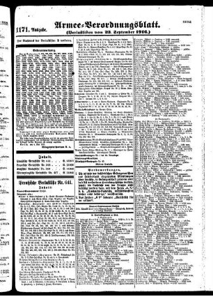 1171.Ausgabe. Samstag, 23. September 1916