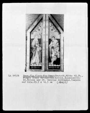 Flügel eines Reliquienschreins: heilige Helena & heiliger Carolus Borromäus