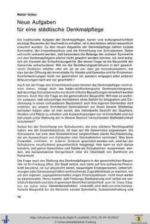 Neue Aufgaben für eine städtische Denkmalpflege