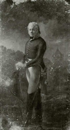 Carl Adolph von Carlowitz (1771-1837; Major, Gouverneur von Breslau). Gemälde von Anton Graff, 1805. Zustand vor der Restaurierung