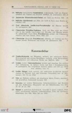 Kunstmobiliar (Nr. 434-455)