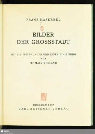 Bilder der Grossstadt : mit 112 Zeichnungen