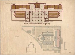 Voit, August von; München; Botanischer Garten - Lageplan, Grundriss Souterrain