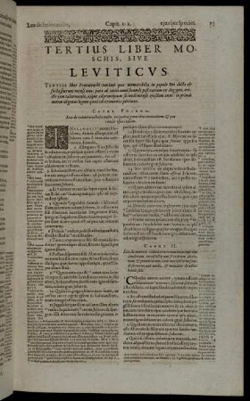 Tertius Liber Moschis, Sive Leviticus.