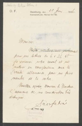 Brief an Jean Bernard Alpi : 30.06.1906