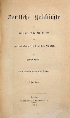 Deutsche Geschichte vom Tode Friedrichs des Großen bis zur Gründung des deutschen Bundes, 3