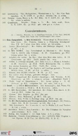 33-37 Consularmünzen (Nr. 564-692)