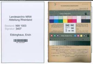 Entnazifizierung Erich Ebbinghaus , geb. 10.04.1908 (Techn.Angestellter)