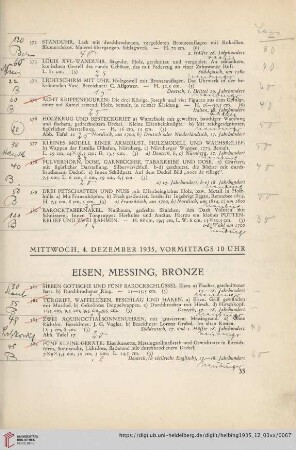Eisen, Messing, Bronze (Nr. 381-398)