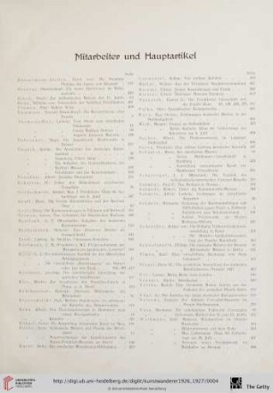 Mitarbeiter und Hauptartikel