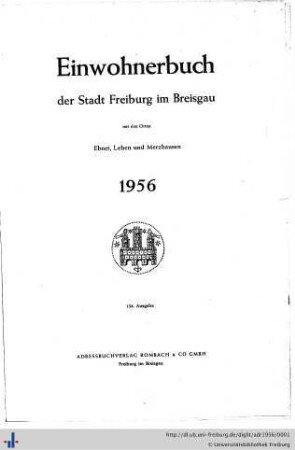 Einwohnerbuch der Stadt Freiburg im Breisgau : 1956
