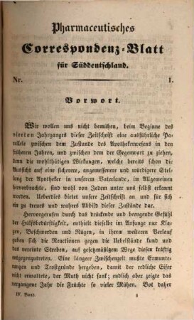 Pharmaceutisches Correspondenz-Blatt für Süddeutschland : hrsg. unter Mitw. sämmtl. Apotheker-Gremien Bayerns. 4. 1844