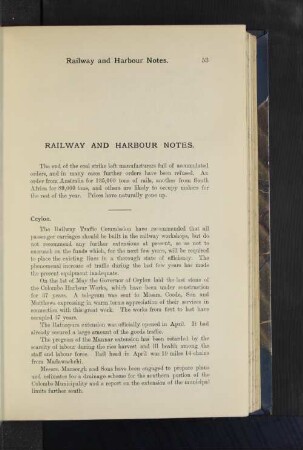 Railway and Harbour Notes