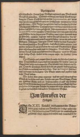 Von Anruffen der Heiligen.