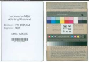 Entnazifizierung Wilhelm Ernst , geb. 17.03.1898 (Stadtsekretaer)