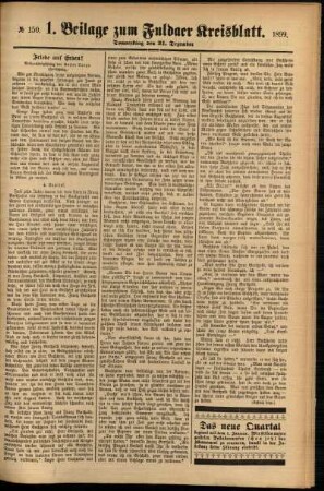 Zweite Ausgabe vom Donnerstag, den 21. Dezember 1899.