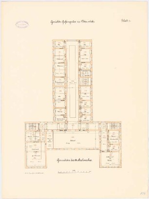 Gerichtsgefängnis, Neuwied: Grundriss 2. Obergeschoss 1:100