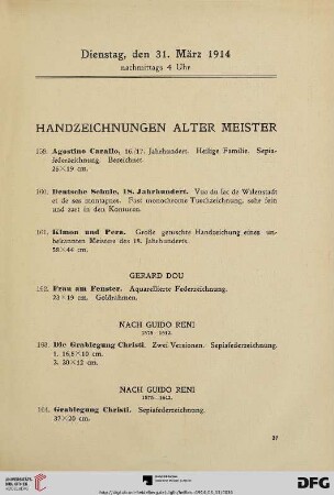 Handzeichnungen alter Meister (Nr. 159-280)