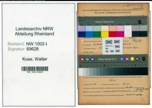 Entnazifizierung Walter Kuse , geb. 12.11.1884 (Ingenieur)
