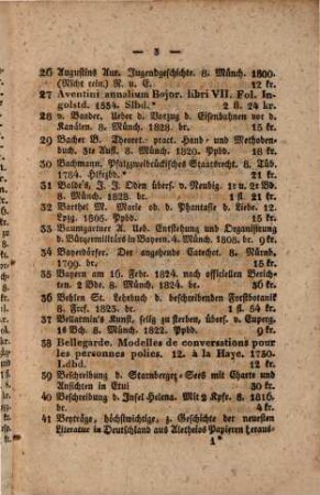 Bücher-Anzeige vom Antiquar Joh. Nep. Peischer in München. 42. 1832, Juni