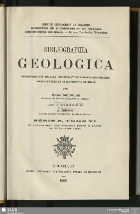 6.1903: Bibliographia geologica