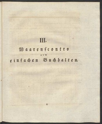 III. Waarenscontro zum einfachen Buchhalten.