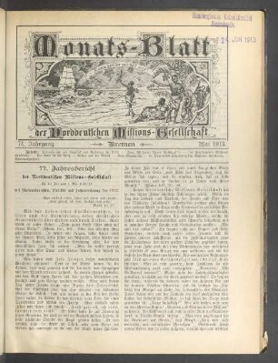 74. Jahrgang. Bremen. Mai 1913