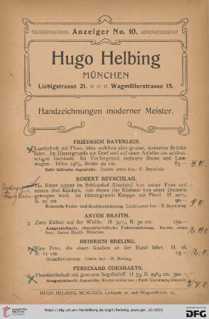 Handzeichnungen moderner Meister (Nr. 1-78)