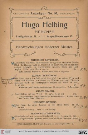 Handzeichnungen moderner Meister (Nr. 1-78)