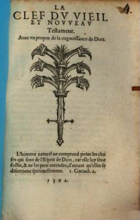 Clef du vieil et nouveau Testament