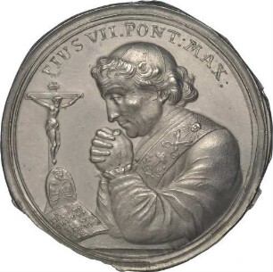 Papst Pius VII. - einseitiger Abguß der Medaille auf seinen Tod