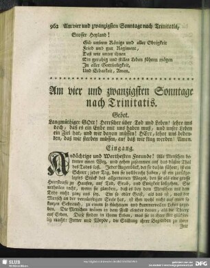 Am vier und zwanzigsten Sonntage nach Trinitatis