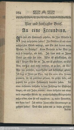 Vier und funfzigster Brief. An eine Freundinn