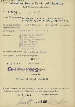 Dohm, Hildegard