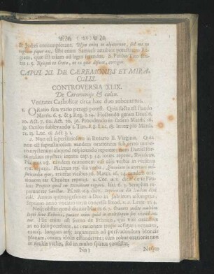 Caput XI. De Caeremoniis Et Miraculis.