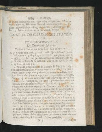 Caput XI. De Caeremoniis Et Miraculis.