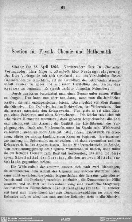 Section für Physik, Chemie und Mathematik