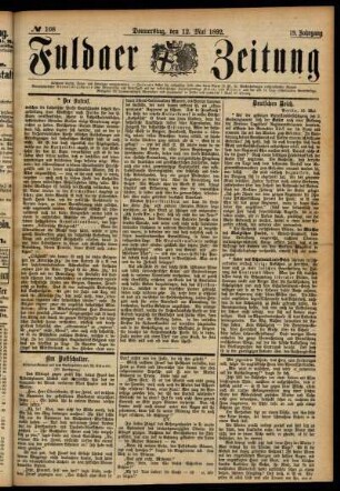 Ausgabe vom Donnerstag, den 12. Mai 1892.