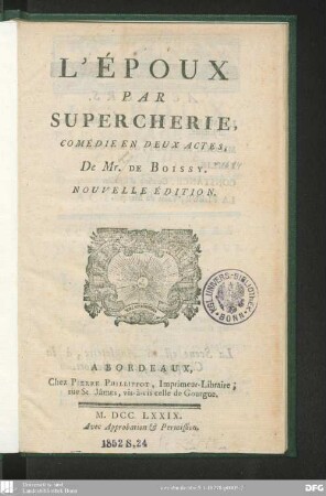 L' époux par supercherie : comédie en deux actes