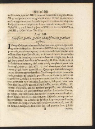 Aph. XII. Expositos gratiae gradus ad assistentem gratiam referri