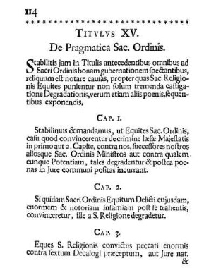 Titulus XV. De Pragmatica Sac. Ordinis