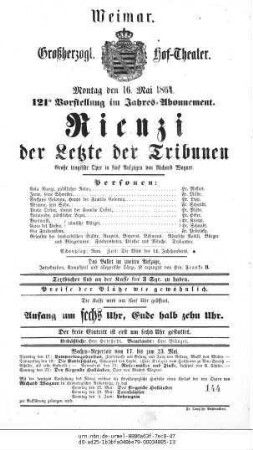 Rienzi der Letzte der Tribunen
