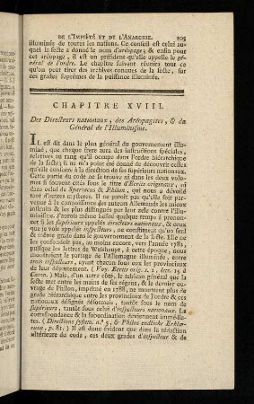 205-225, Chapitre XVIII