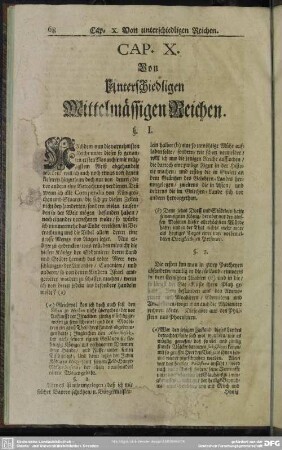 Cap. X. Unterschiedligen Mittelmässigen Reichen